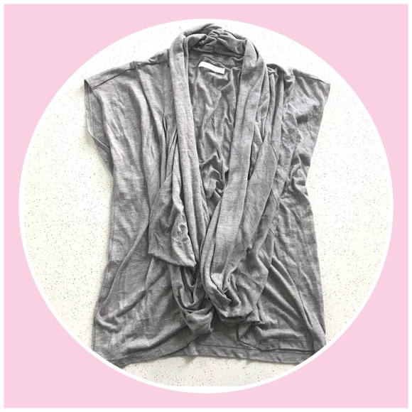 7 For All Mankind Tops - 7 For All Mankind grey modal waterfall cardigan topper shirt top tunic